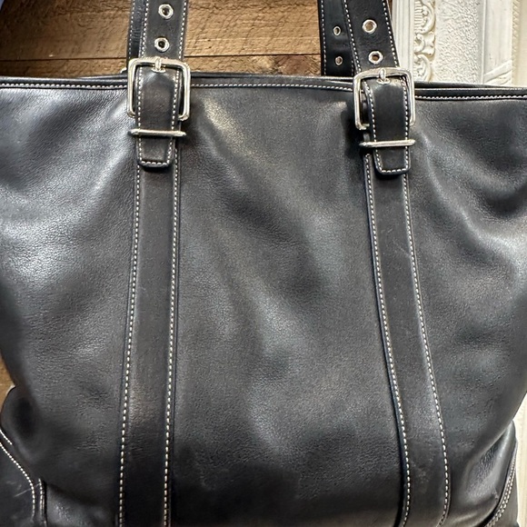 Coach Black Leather Tote Bag – Style No. A05S-6491 - Picture 4 of 16